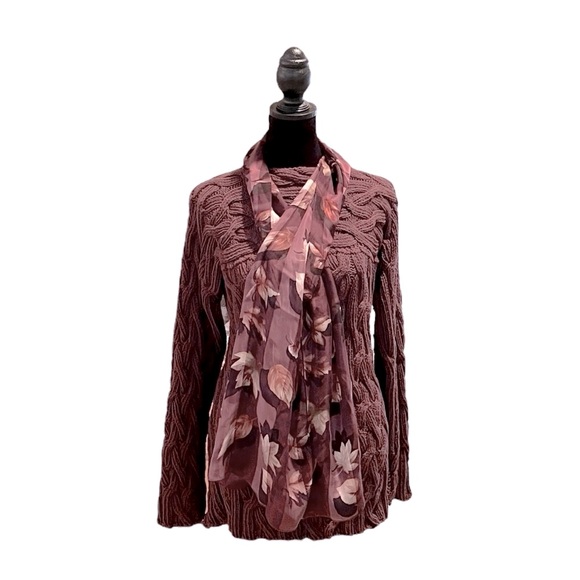 LIKE NEW Charter Club Silk Scarf with Leaf Design - Picture 5 of 5